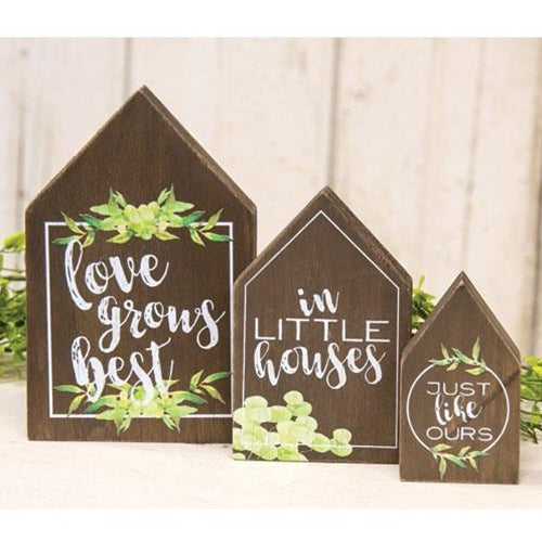 3/Set, Love Grows Best In Little Houses Blocks