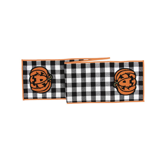 Halloween Jack-o'-lantern Check Table Runner