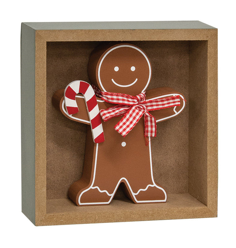 2 Set, Cookie Baking Crew Box Sign and Gingerbread Man