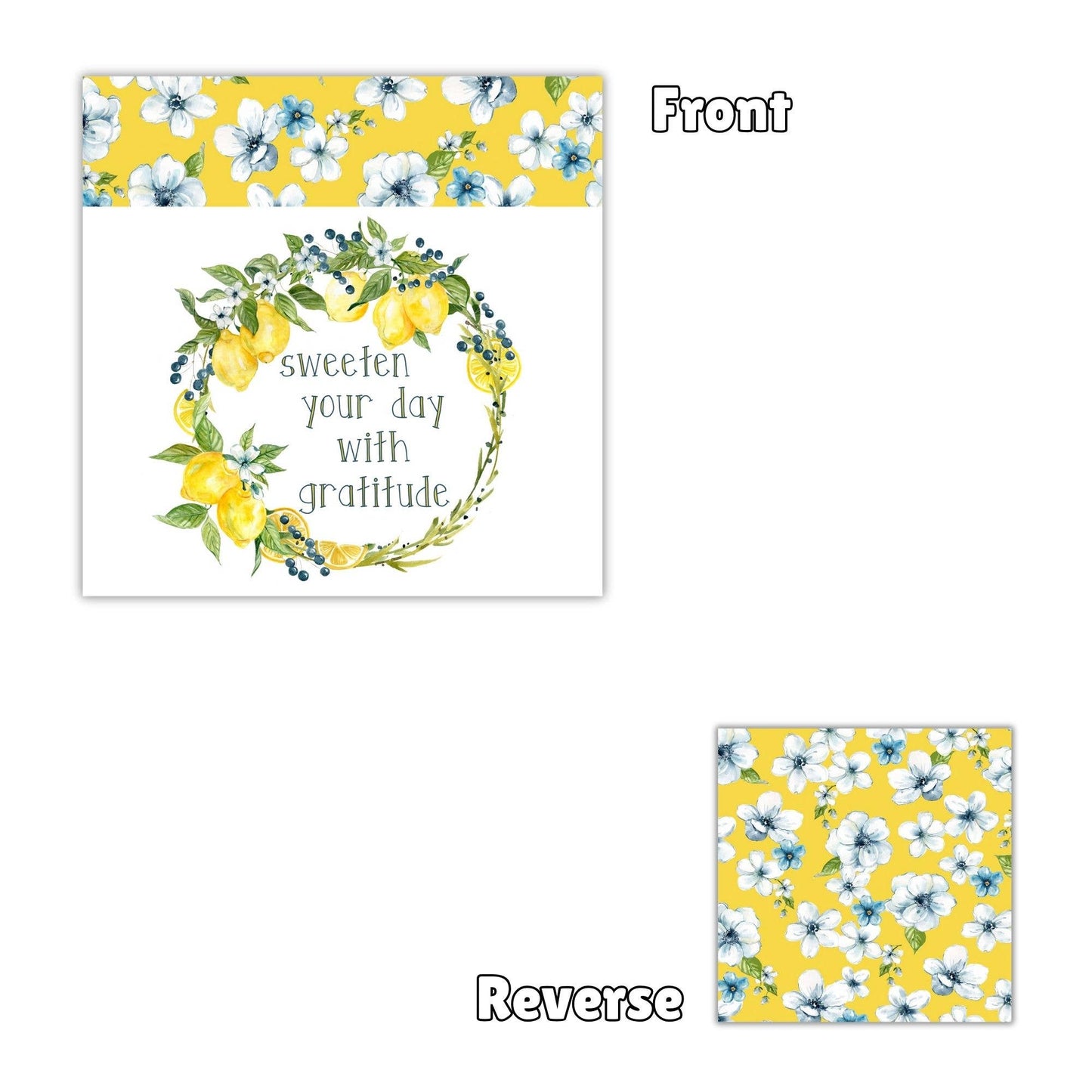 "Lemon Zest" Floral-Themed Pocket Mitt