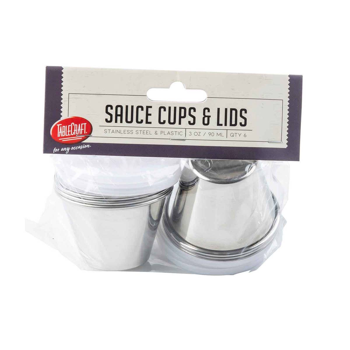 3 oz Sauce Cups with Clear Lids, Pack of 6