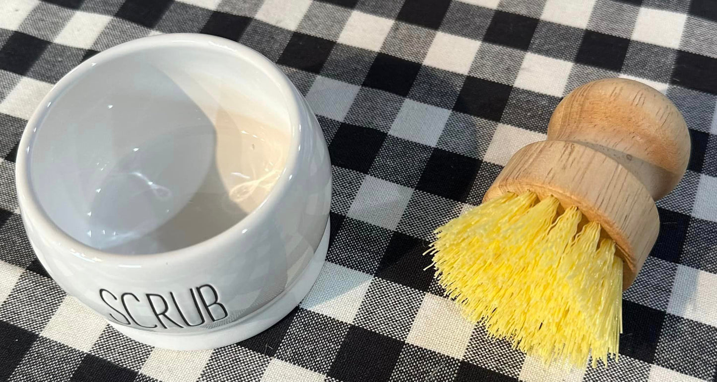 Scrub Brush With Creamic Holder