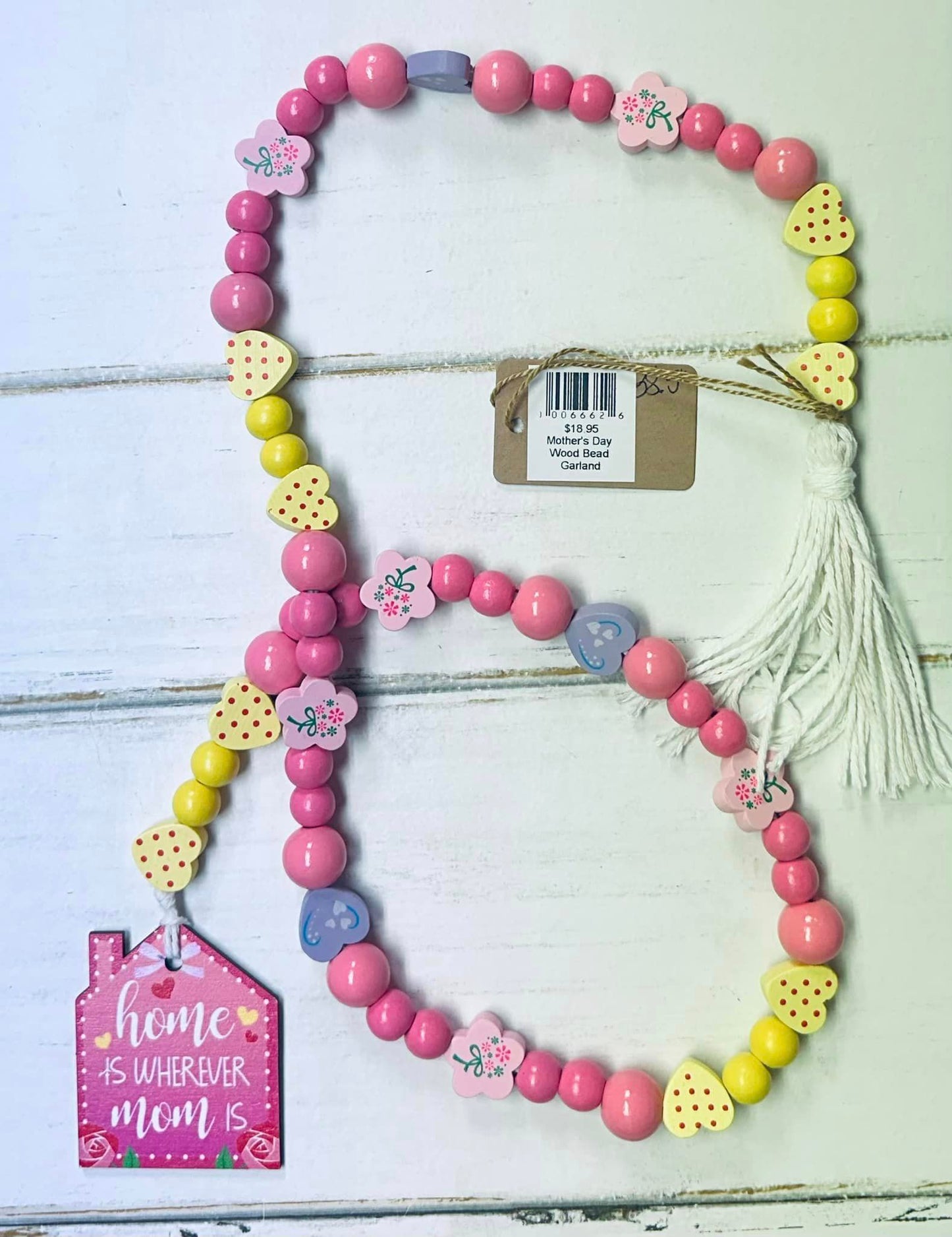 Mother's Day Wood Bead Garland