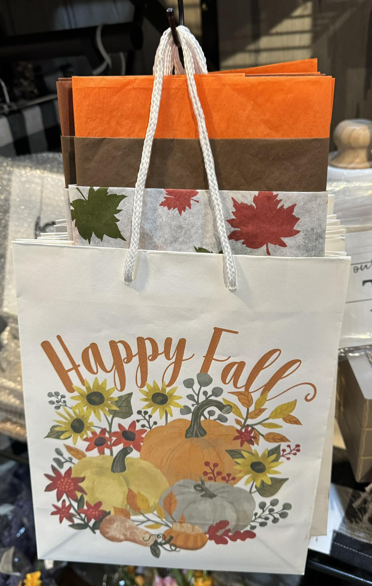 Happy Fall Gift Bags, Cub 8x4x10"