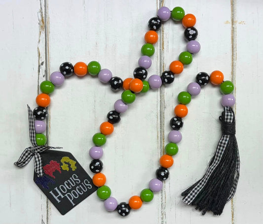 Hocus Pocus Wood Bead Garland 40"