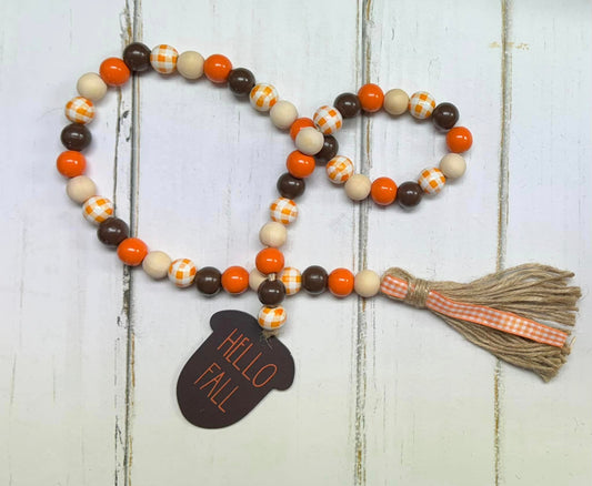 Hello Fall Wood Bead Garland 36"