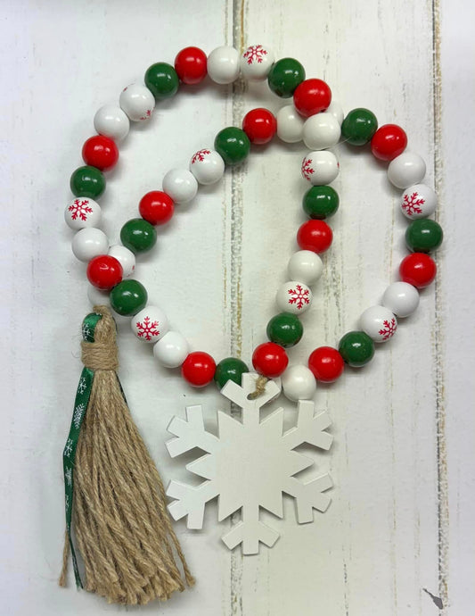 Snowflake Wood Bead Garland