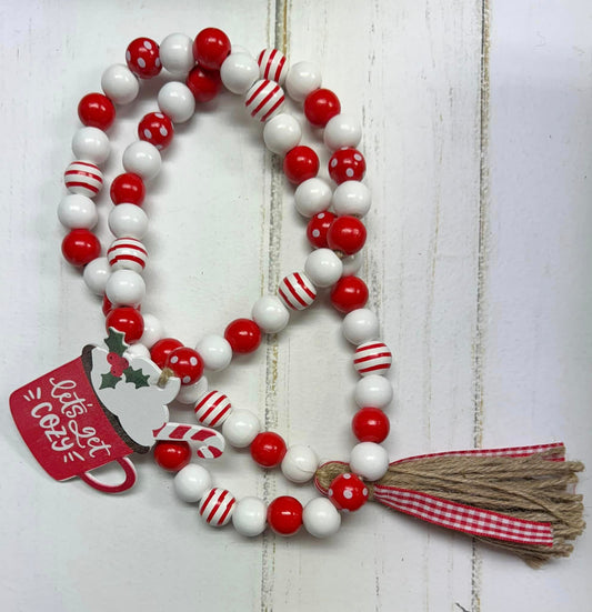 Let's Get Cozy - Hot Cocoa Wood Bead Garland