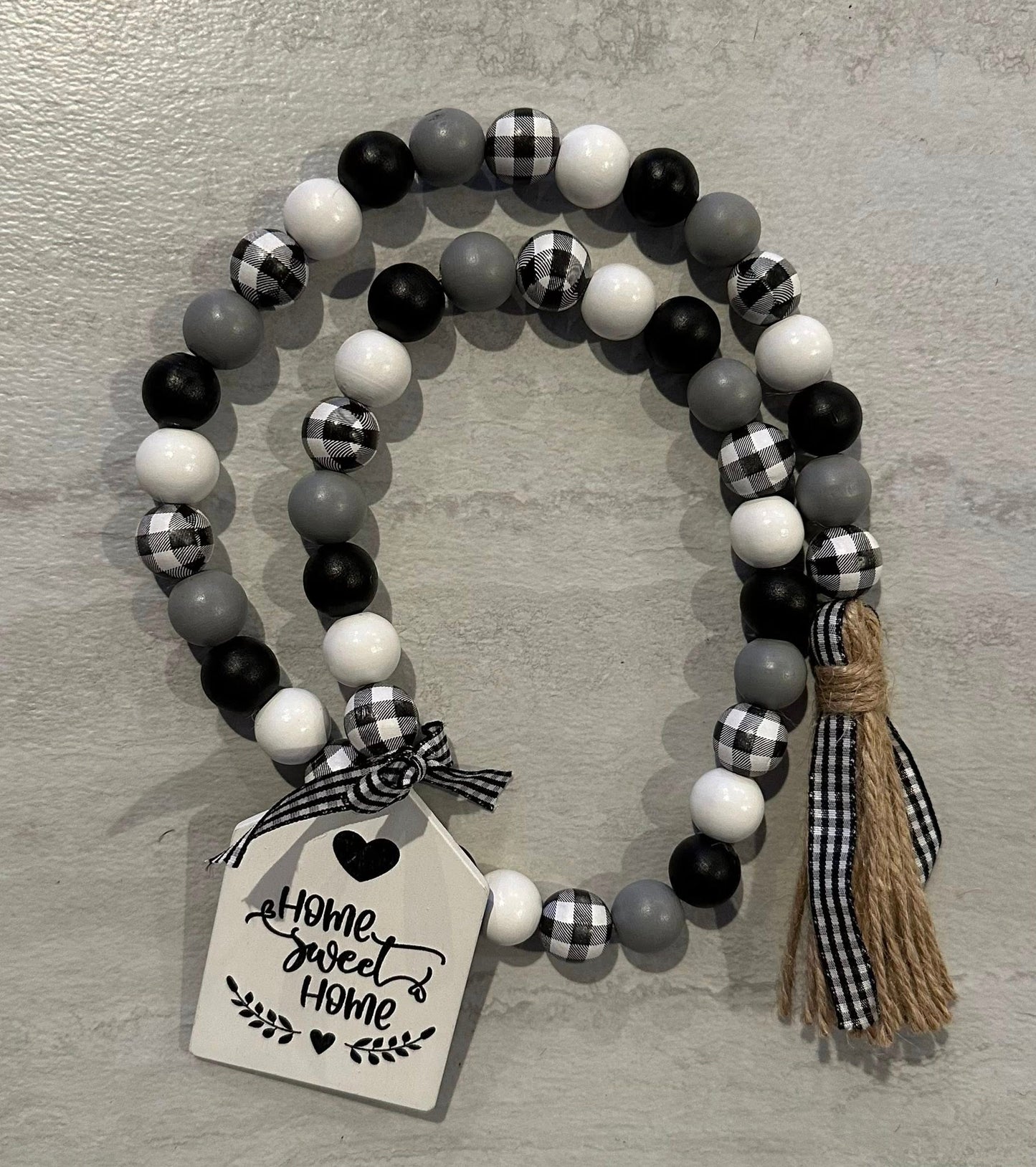 Home Sweet Home - Home/Family LG Wood Beads -36/37"