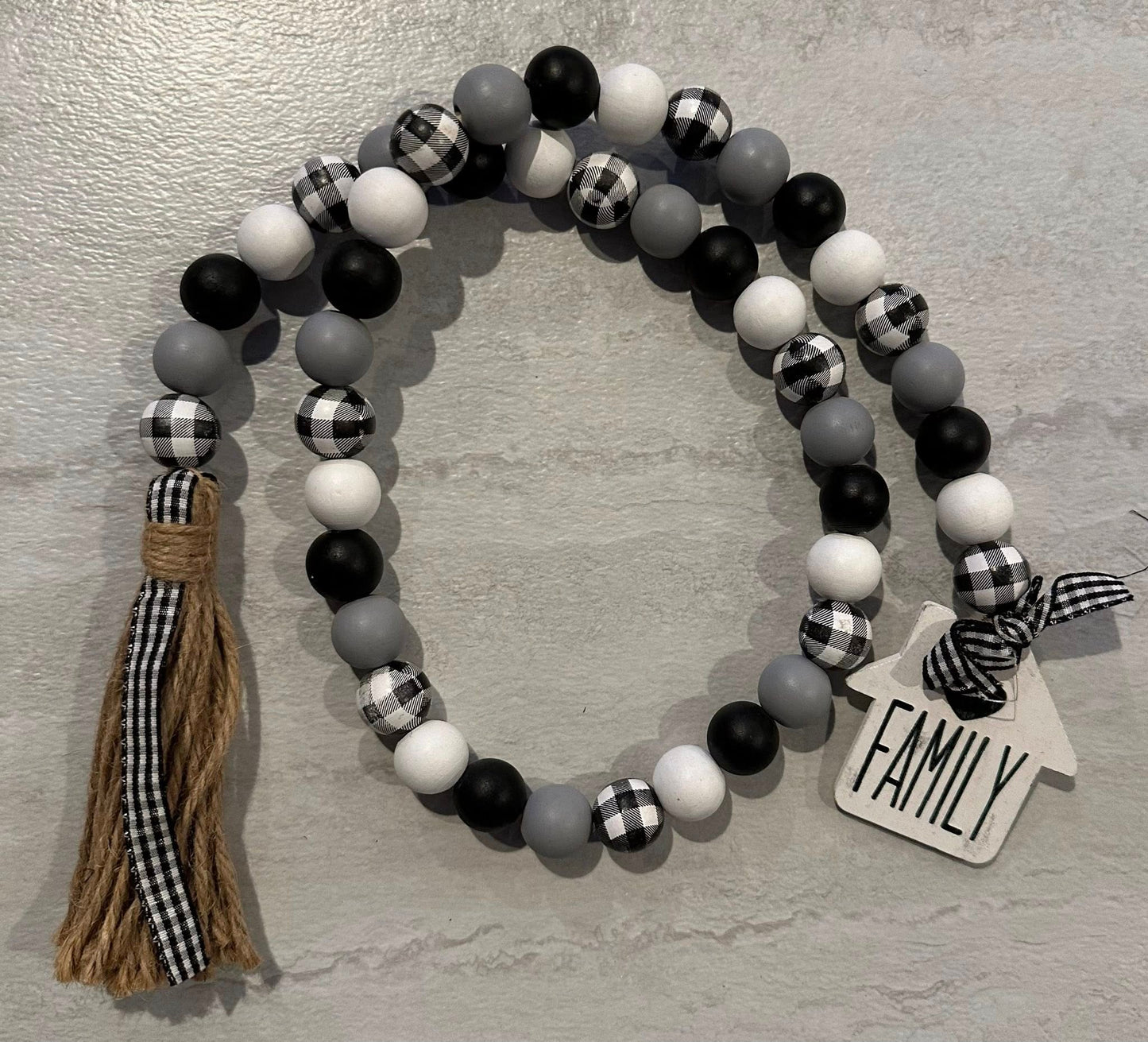 Home Sweet Home - Home/Family LG Wood Beads -36/37"