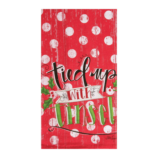 Christmas Tied Up With Tinsel Kitchen Towel