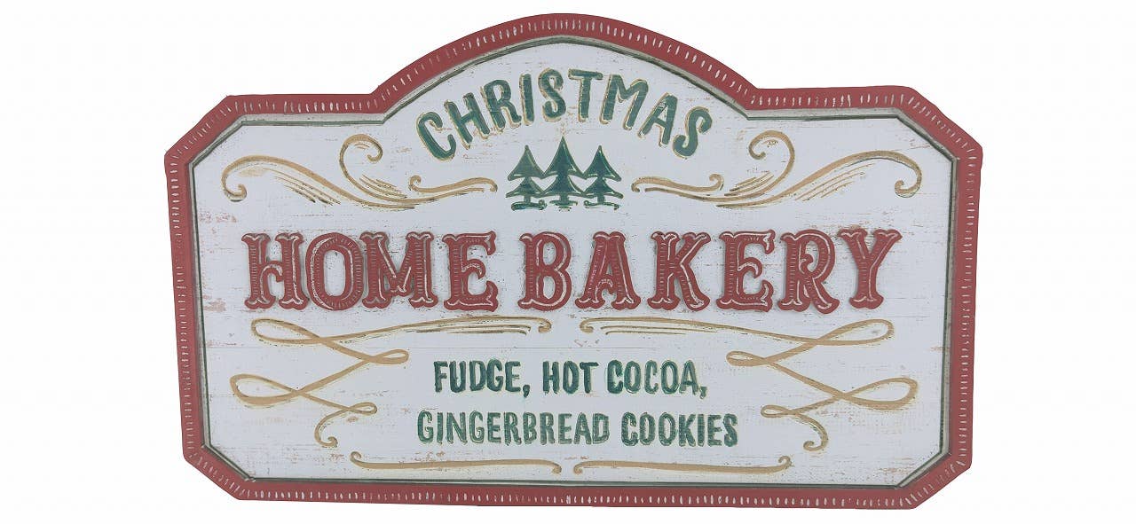 Christmas Bakery Wood Sign 20x12in