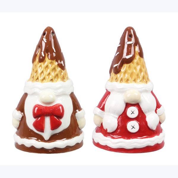 Ceramic Gnome Salt and Pepper Set for Christmas