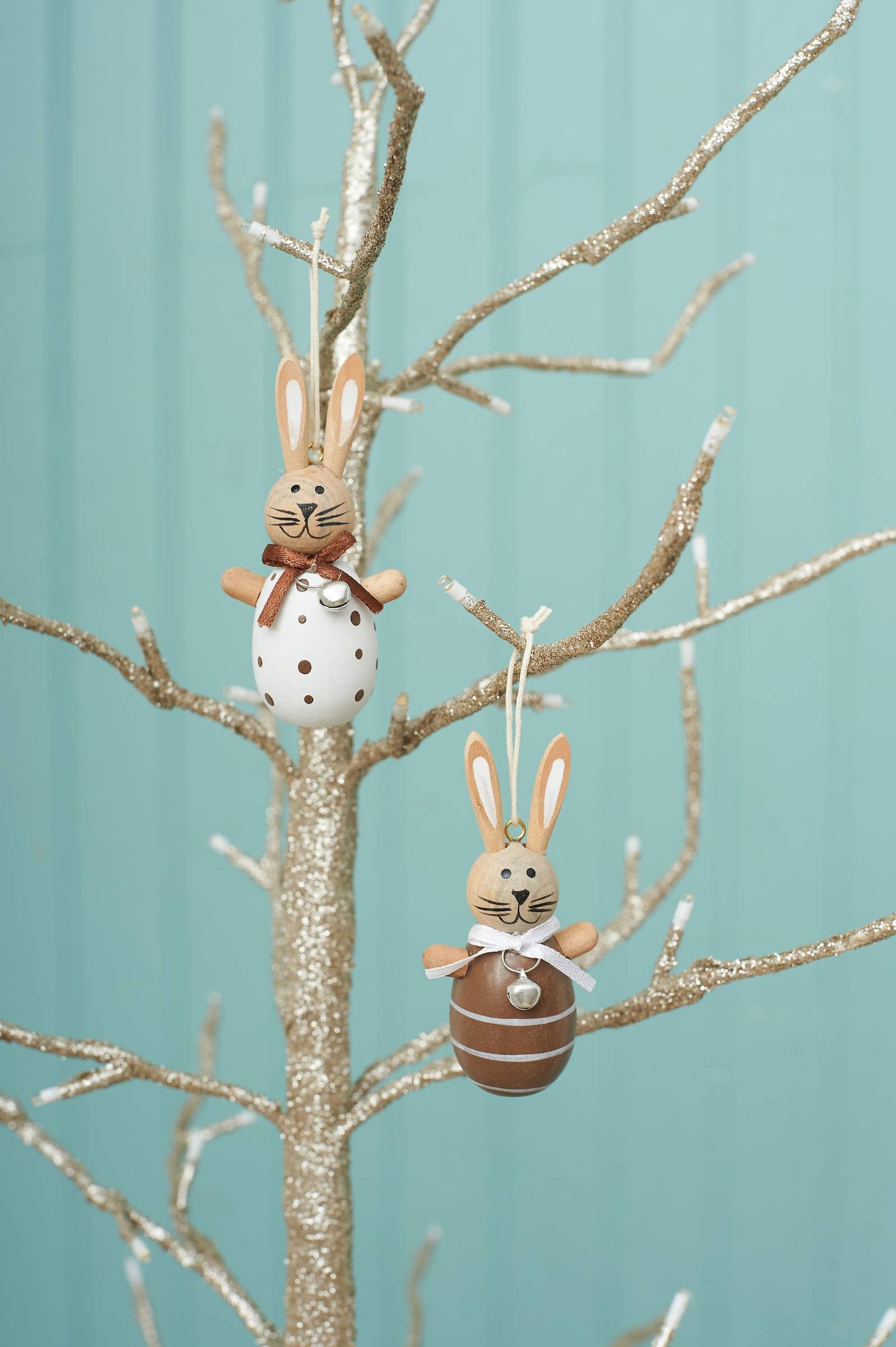 Easter Rolly Bunny Rabbit Wood Ornament