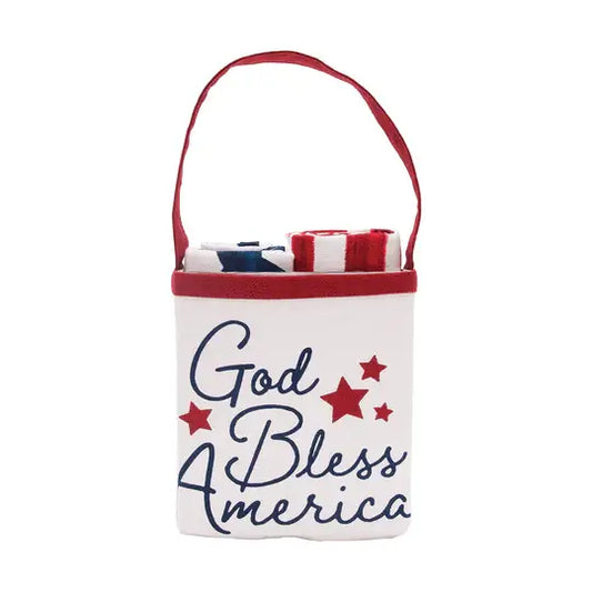 Patriotic God Bless America Kitchen Towel & Bag Gift Set