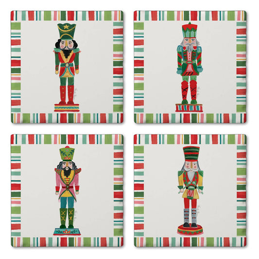 "Holiday Nutcrackers" 4 Pack Assorted Image Coaster Set