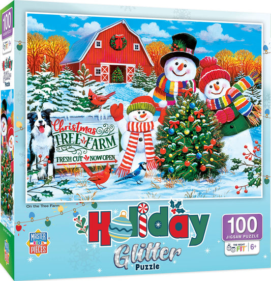 Holiday Glitter - On the Tree Farm 100 Piece Puzzle