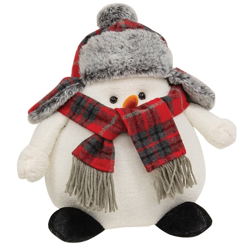 Bundled Up Winter Plaid Snowman