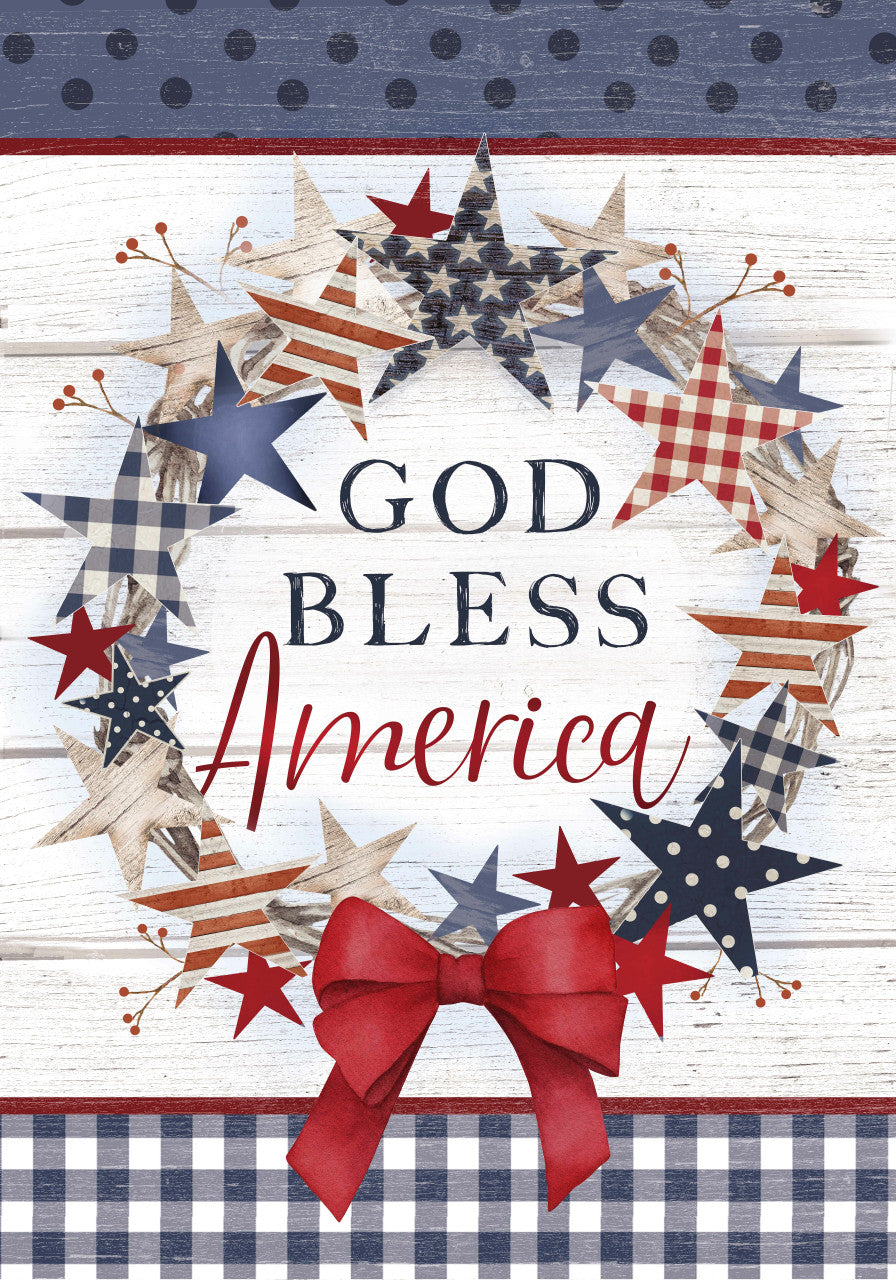 God Bless America Wreath Block