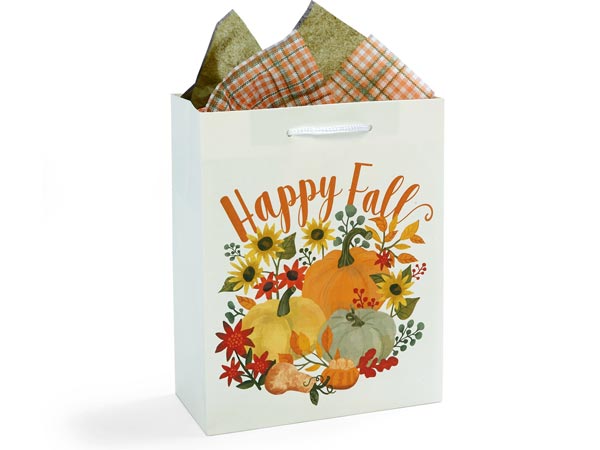 Happy Fall Gift Bags, Cub 8x4x10"