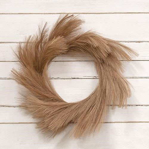 Pampas Grass Wreath, 24", Taupe