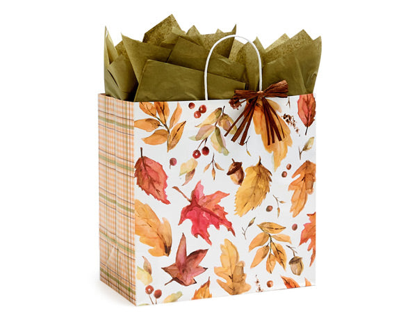 Fall Leaves Paper Gift Bags, Filly 13x7x13",