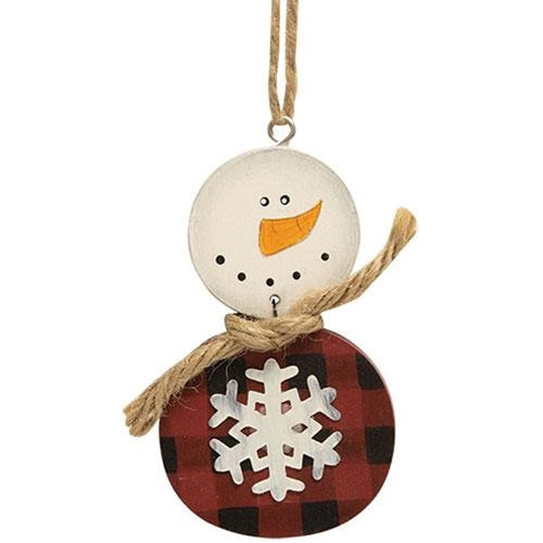 Buffalo Check Snowman Ornament
