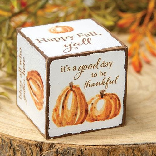 Count Your Blessings Pumpkin Six-Sided Block