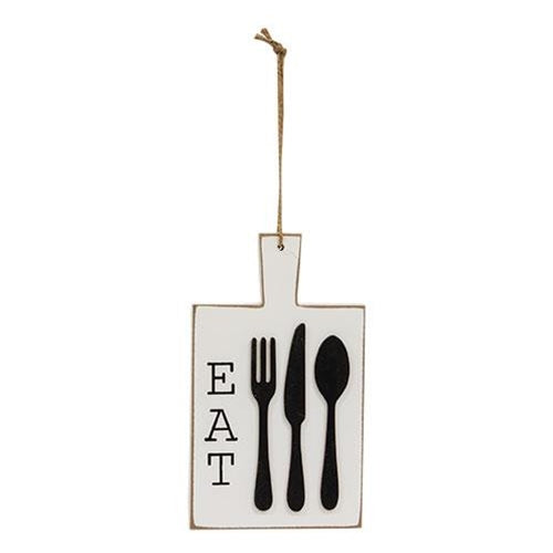 Distressed EAT Cutting Board Ornament