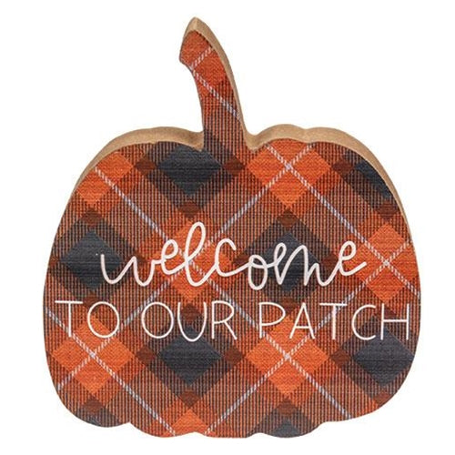 Fall Sweet Fall Plaid Pumpkin Chunky Sitter