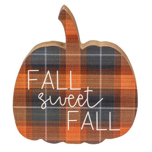 Fall Sweet Fall Plaid Pumpkin Chunky Sitter