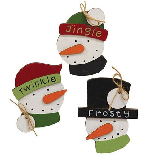 Twinkle, Jingle, Frosty Snowman Clip, 3 Asstd.
