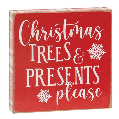 Holly Jolly Christmas Trees Square Block