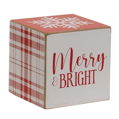 Merry & Bright Plaid Six-Sided Block