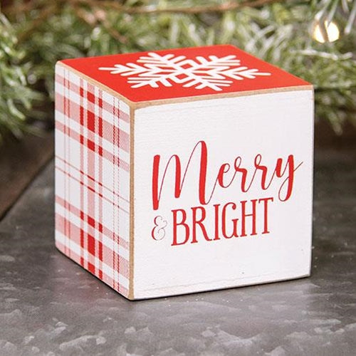 Merry & Bright Plaid Six-Sided Block