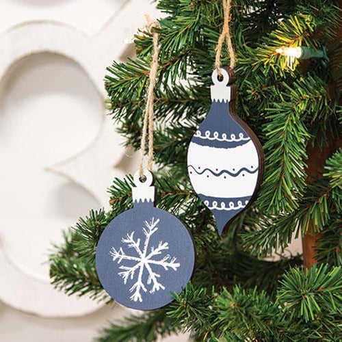 Wood Snowflake or Bulb Christmas Ornament