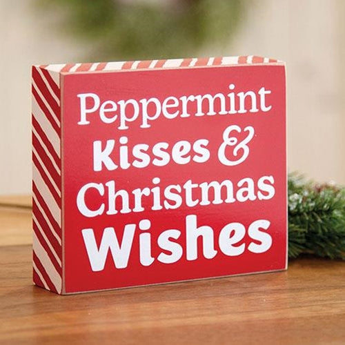 Peppermint Kisses Mini Box Sign
