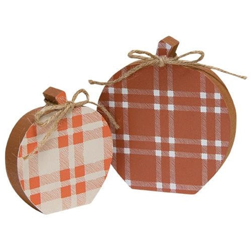 Plaid Wooden Apple Sitters
