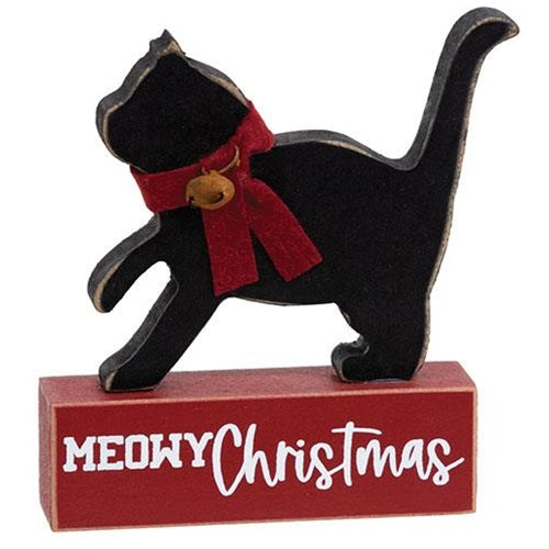 Meowy Christmas Cat on Base
