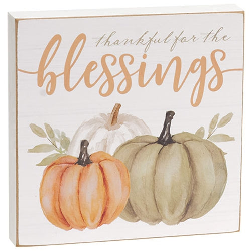 Plentiful Blessings Watercolor Box Sign