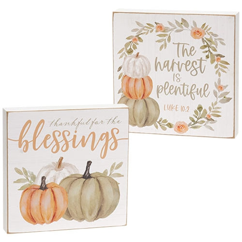 Plentiful Blessings Watercolor Box Sign