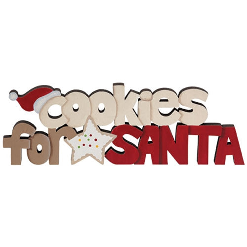 Cookies for Santa Wooden Cutout Word Sitter
