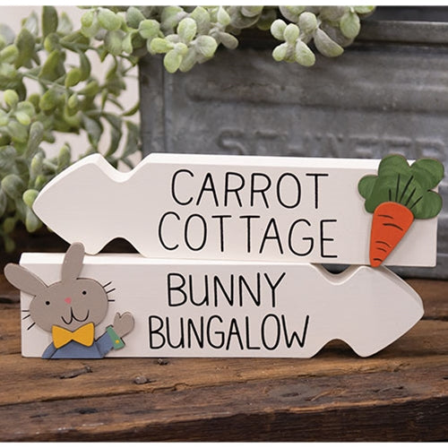 Carrot Cottage/Bunny Bungalow Arrow Sitter, 2 Asstd. - Sold Separately