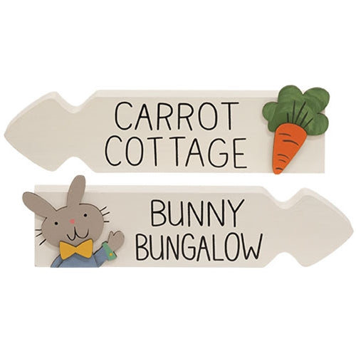 Carrot Cottage/Bunny Bungalow Arrow Sitter, 2 Asstd. - Sold Separately