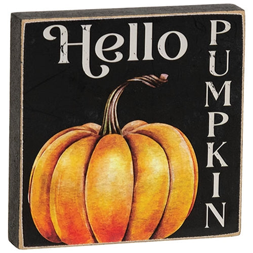 Hello Pumpkin Square Block