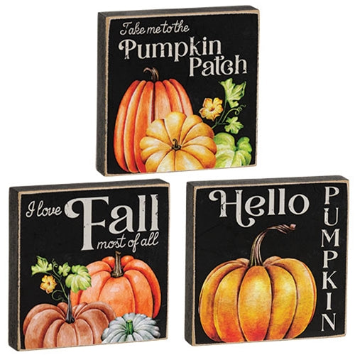 Hello Pumpkin Square Block