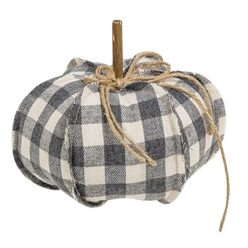 Gray Check Stuffed Pumpkin