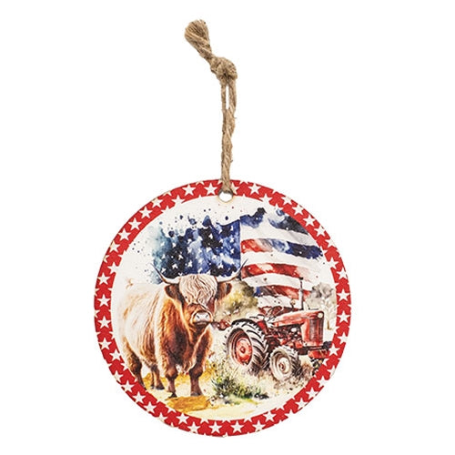 God's Country Round Cow Ornament, 3 Asstd.