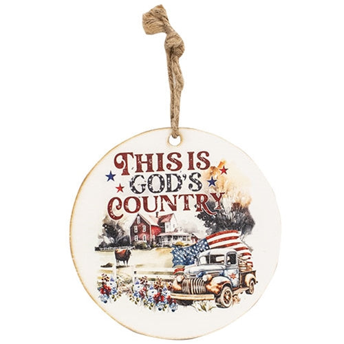 God's Country Round Cow Ornament, 3 Asstd.