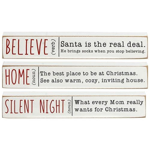 Home Believe Silent Night Mini Stick, 3 Asstd